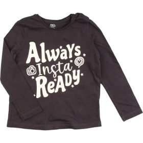 F&F Feliratos grafit felső (86) baba