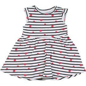 Virágos-csíkos ruha (68) baba