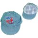 Farmerkék-kockás kifordítható sapka (6-12 hó) baba