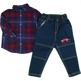 Kockás-kék szett (74) baba