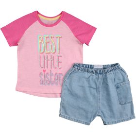 Rózsaszín-farmer szett (80) baba