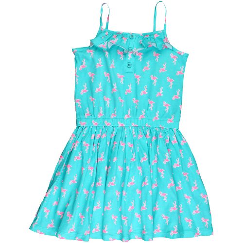 George Flamingós kék ruha (116) kislány