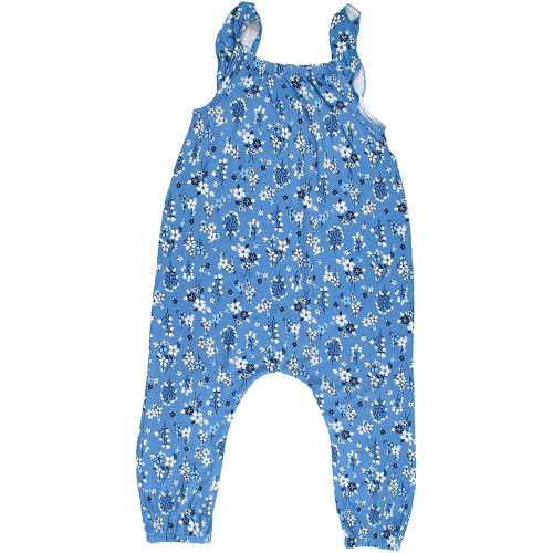 F&F Virágos kék jumpsuit (98) kislány