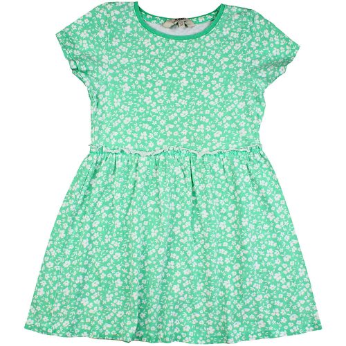 Virágos zöld ruha (110) kislány