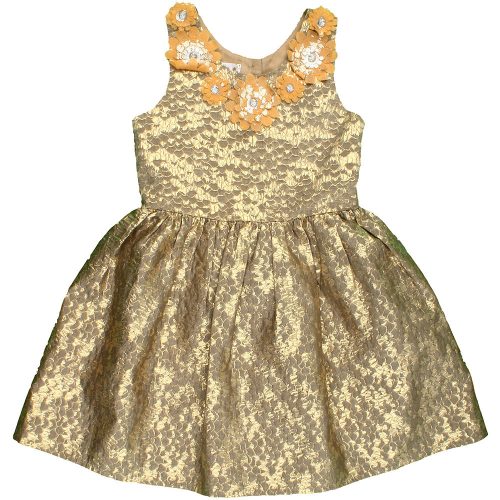Debenhams Virágos arany ruha (110) kislány