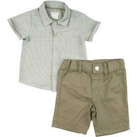 Csíkos-khaki szett (68) baba