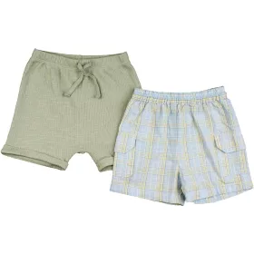 Kockás-zöld rövidnadrág szett (68) baba