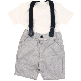 Törtfehér-csíkos szett (56) baba