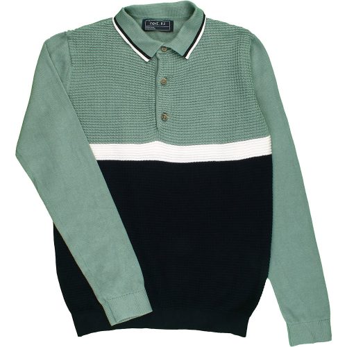 Next Zöld-kék pulóver (134) fiú