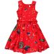 Mintás piros ruha (110-116) kislány