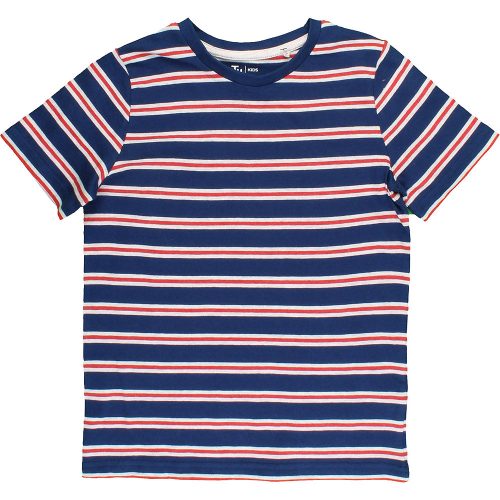 TU Csíkos kék póló (116) kisfiú
