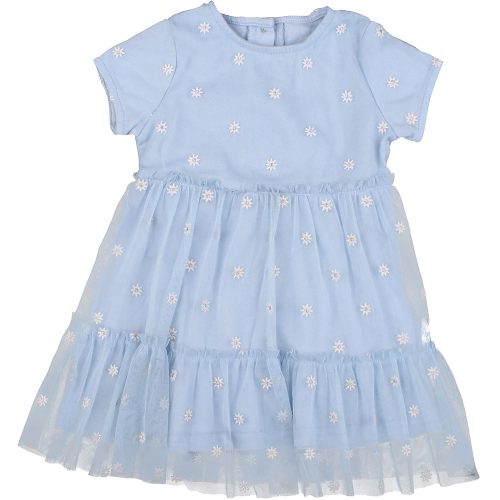 Virágos kék ruha (80) baba