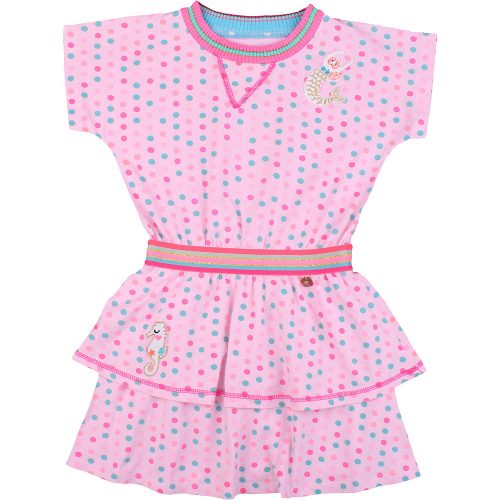 Pöttyös rózsaszín ruha (104-110) kislány