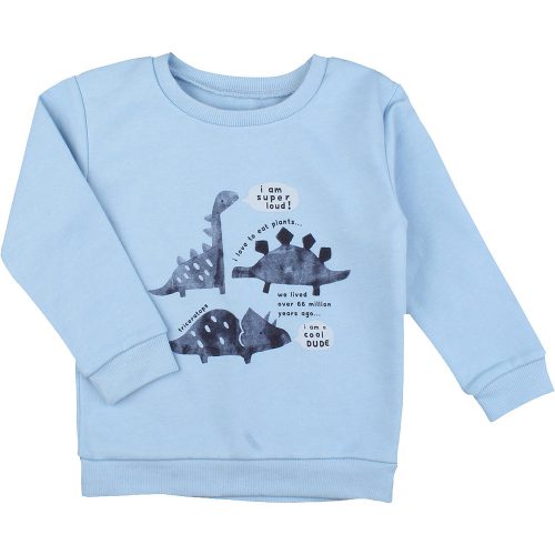 Dínós kék pulóver (98) kisfiú