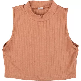 Bordázott barna felső (140) lány