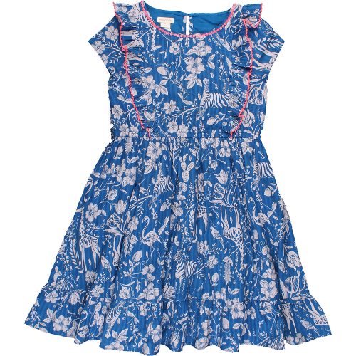 Monsoon Virágos kék ruha (122) kislány