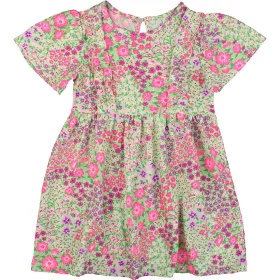 Virágos zöld ruha (98) kislány