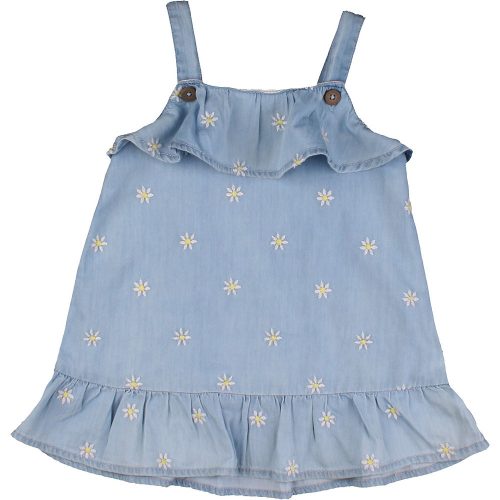 F&F Virágos kék ruha (74) baba