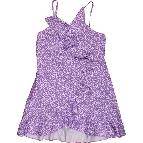 Virágos lila ruha (128) kislány