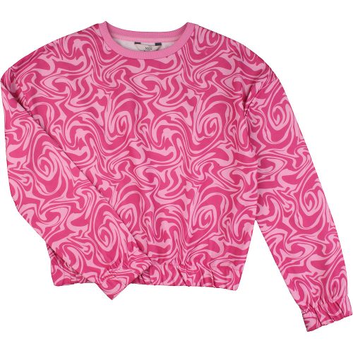 Miss E-vie Rózsaszínmintás pulóver (146-152) lány