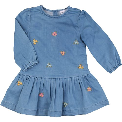 F&F Hímzett kék ruha (80) baba