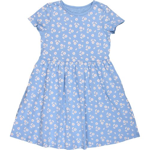 Virágos kék ruha (116) kislány