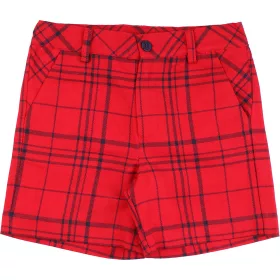Kockás piros rövidnadrág (110) kisfiú