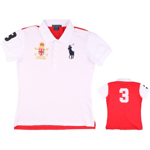 Fehér-piros ingpóló (146-152) fiú