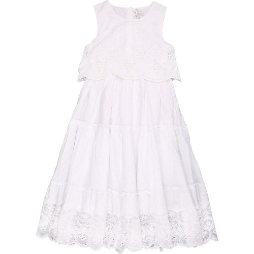 Next Hímzett fehér ruha (122) kislány