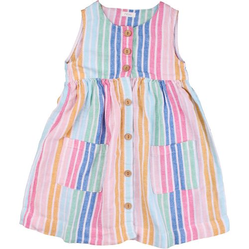 Next Csíkos vászon ruha (104) kislány