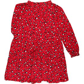 Mintás piros ruha (140) lány