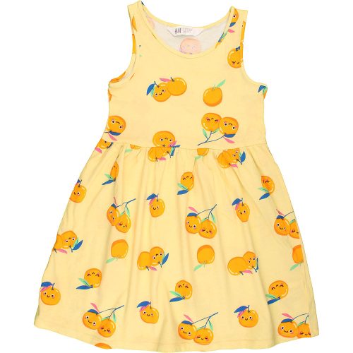 H&M Gyümölcsös sárga ruha (122-128) kislány