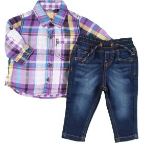 Kockás-farmer szett (68) baba