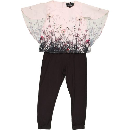 Virágos-fekete jumpsuit (104) kislány
