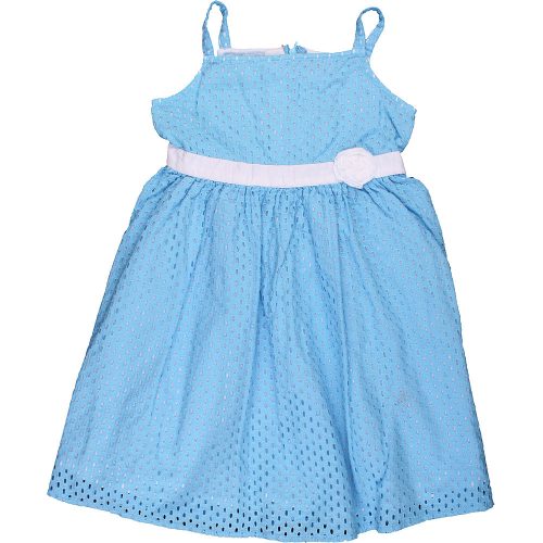 Hímzett kék ruha (116) kislány