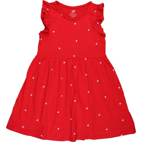 H&M Pillangós piros ruha (110-116) kislány