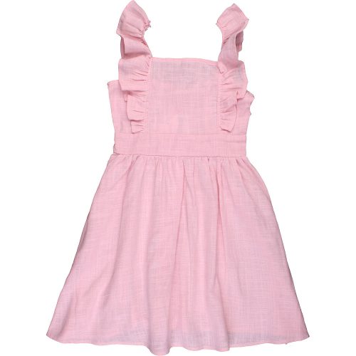 Fodros rózsaszín ruha (128) kislány