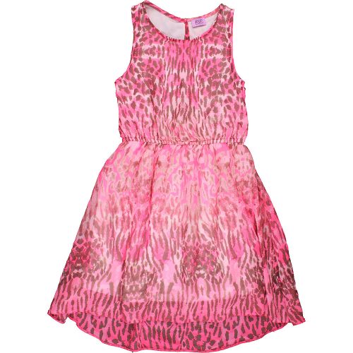 F&F Mintás pink sifon ruha (128) kislány