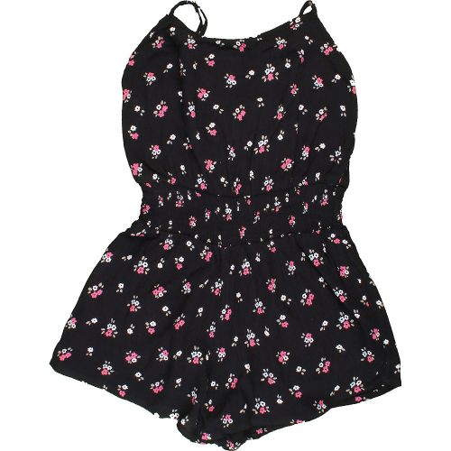 Virágos fekete playsuit (116-122) kislány