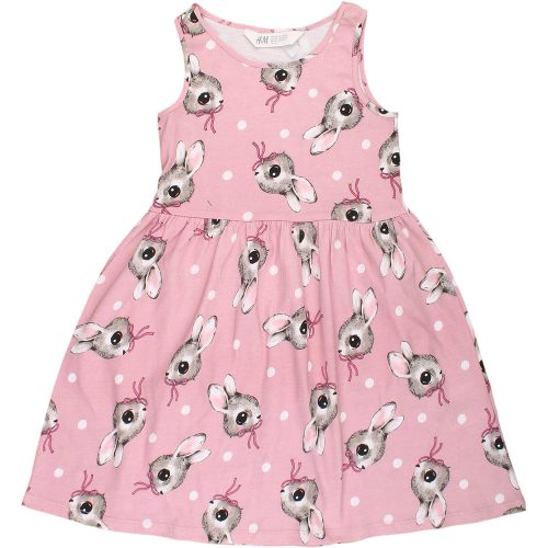 H&M Nyuszis rózsaszín ruha (110-116) kislány