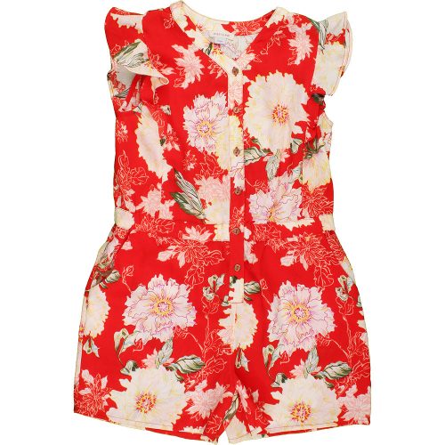 River Island Virágos piros playsuit (134) lány