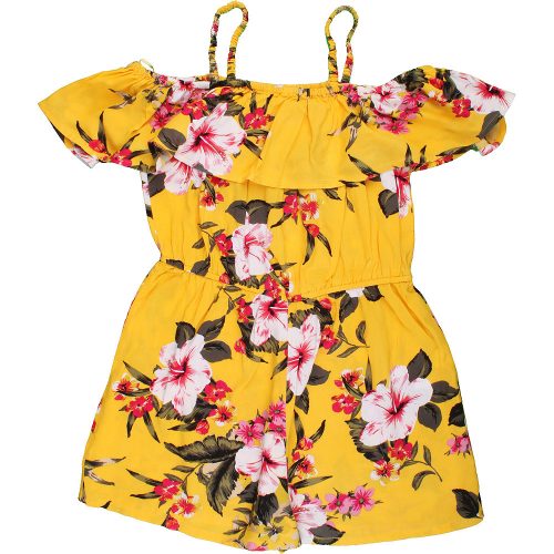 Miss E-vie Virágos sárga playsuit (146-152) lány