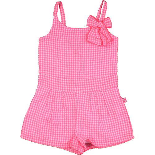 Pinkkockás playsuit (98) kislány