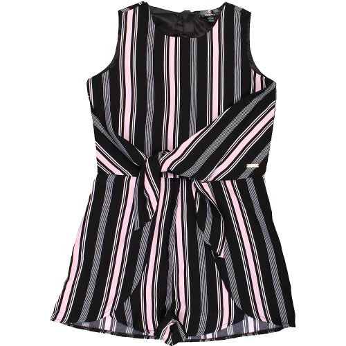 Csíkos fekete playsuit (152) lány