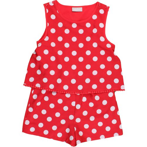 Matalan Pöttyös piros playsuit (122) kislány