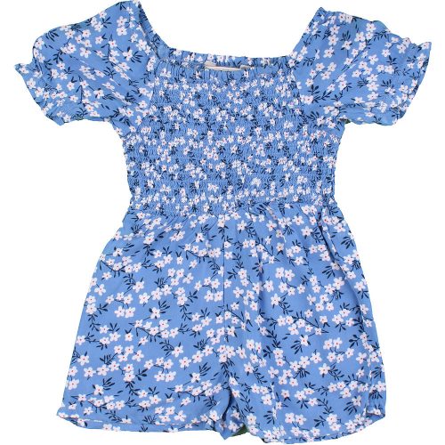 Virágos kék playsuit (104) kislány