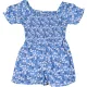 Virágos kék playsuit (104) kislány