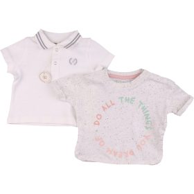 Melírozott-fehér póló szett (62) baba