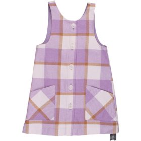 Lilakockás ruha (110) kislány