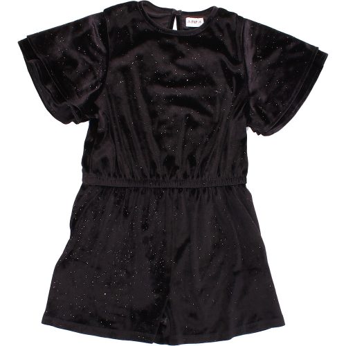 F&F Fekete bársony playsuit (116) kislány